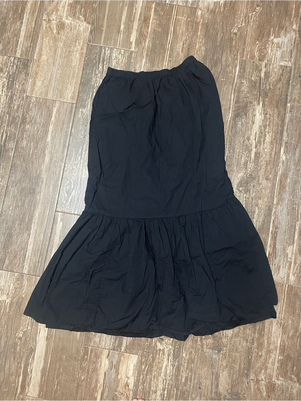 aerie Black Tiered Maxi Skirt with Elastic Waist